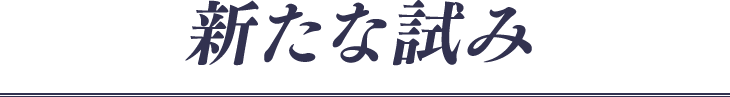新たな試み